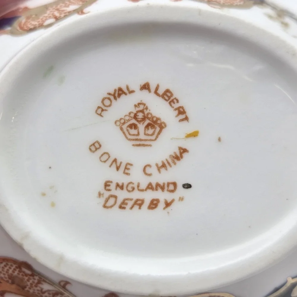 Vintage Royal Albert Crown China Heirloom Derby Creamer Cobalt Blue